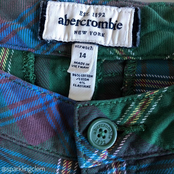 abercrombie New York green plaid 4 pocket … - Picture 3 of 5
